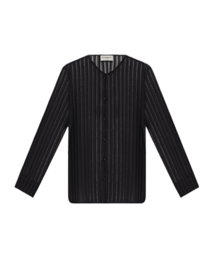 Shop Officine Generale Long-sleeved Shirt In Black