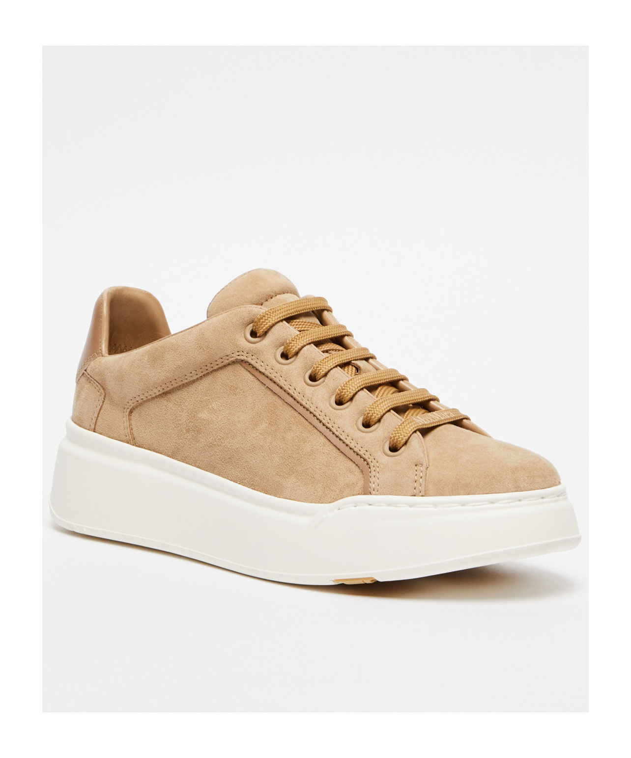 Max Mara Round Toe Lace-up Sneakers In Nude