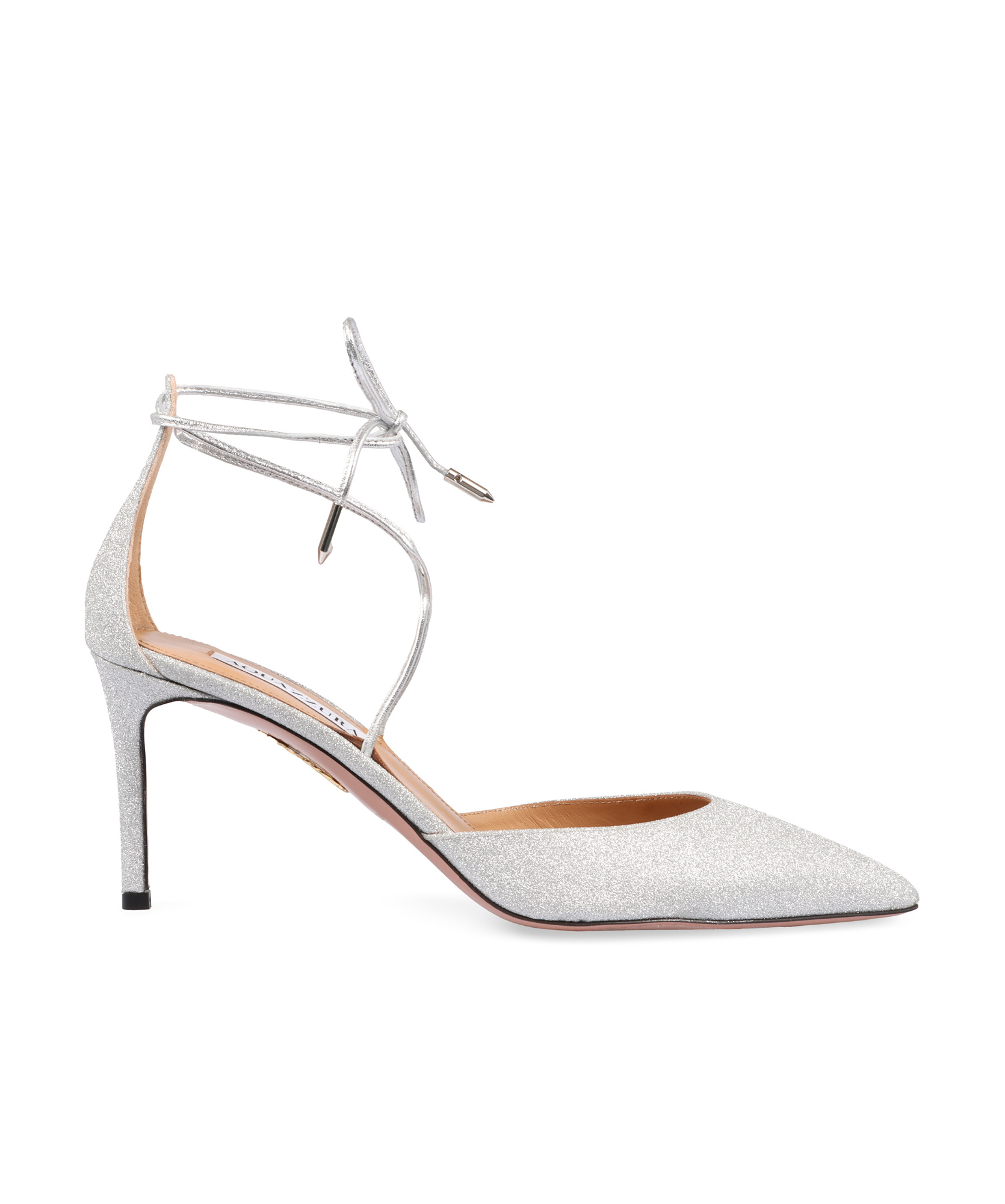 Aquazzura Cherry 75mm Glittered Pumps In White