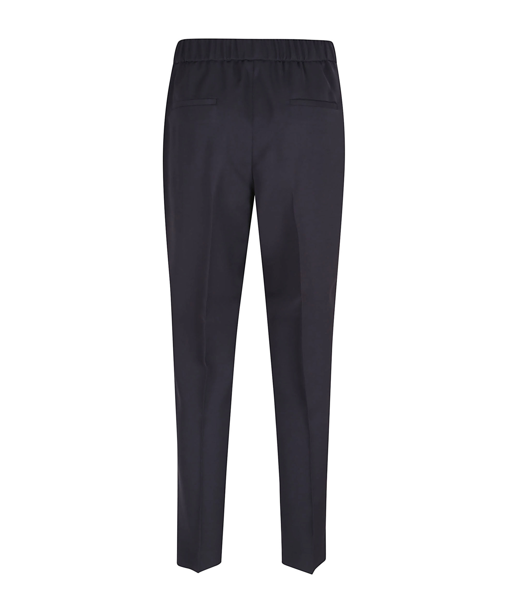 Peserico Tailored Black Trousers With Elastic Waistband In Blue