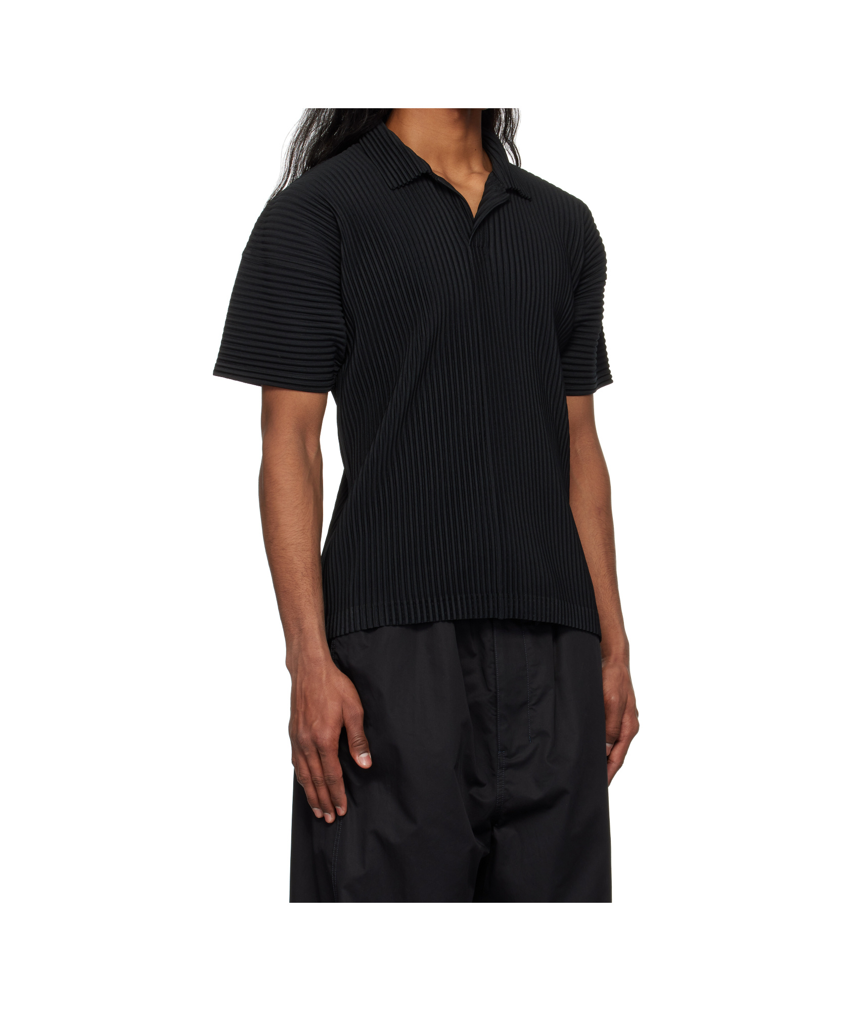 Issey Miyake Black Basics Polo Shirt