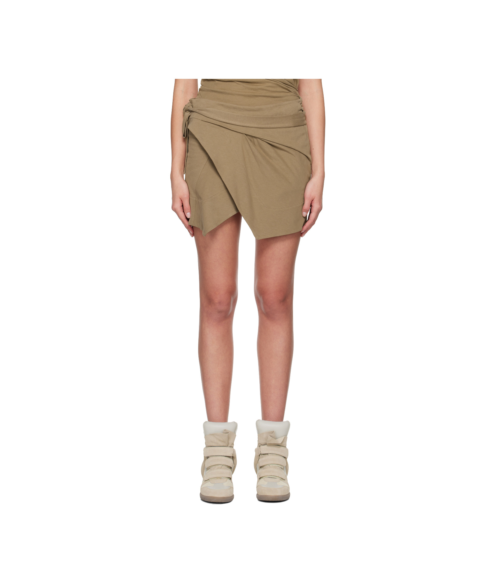 Isabel Marant Khaki Berenice Miniskirt In Brown