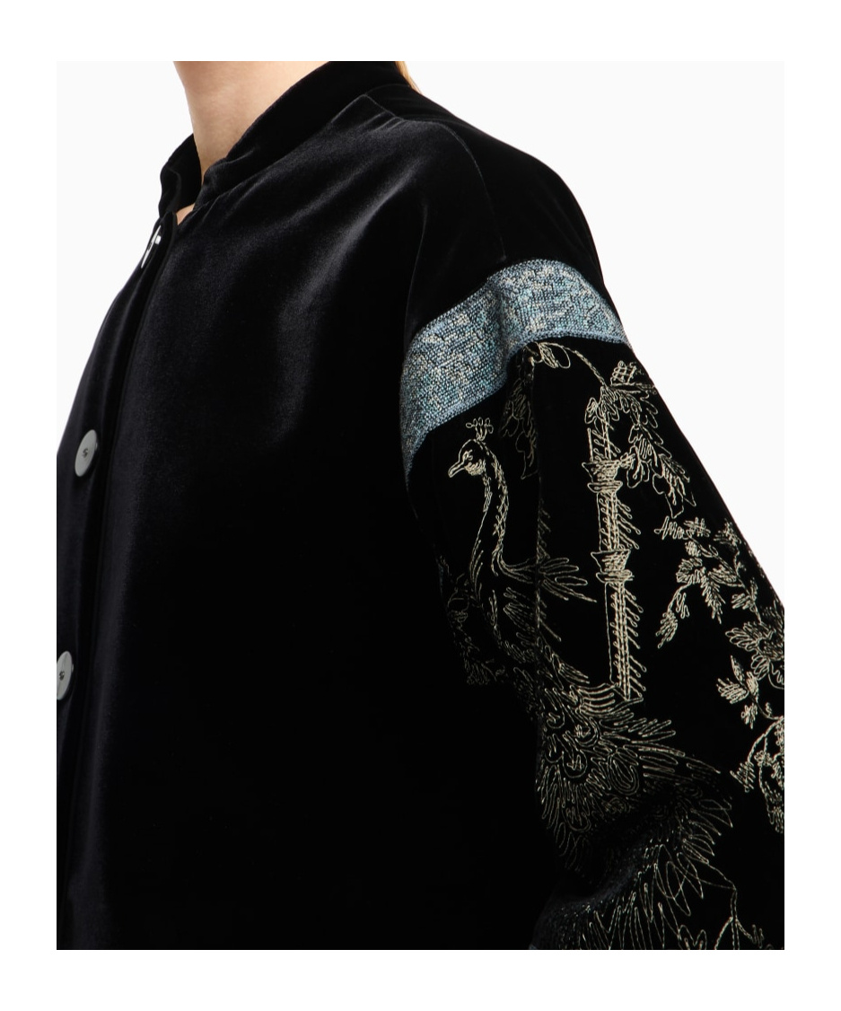 Giorgio Armani Long-sleeved Coat In Black