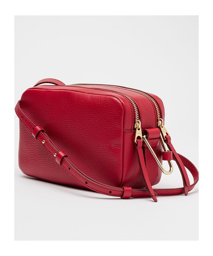 Coccinelle Zipper Shoulder Bag In Wine Red