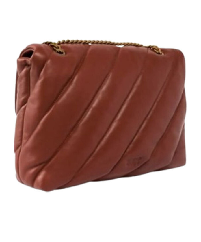 Shop Pinko Flap Shoulder Bag In Brown