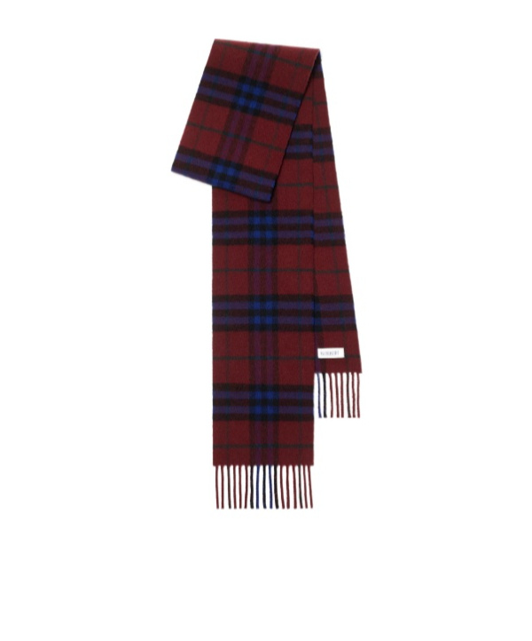Burberry Narrow Check Cashmere Scarf In Red