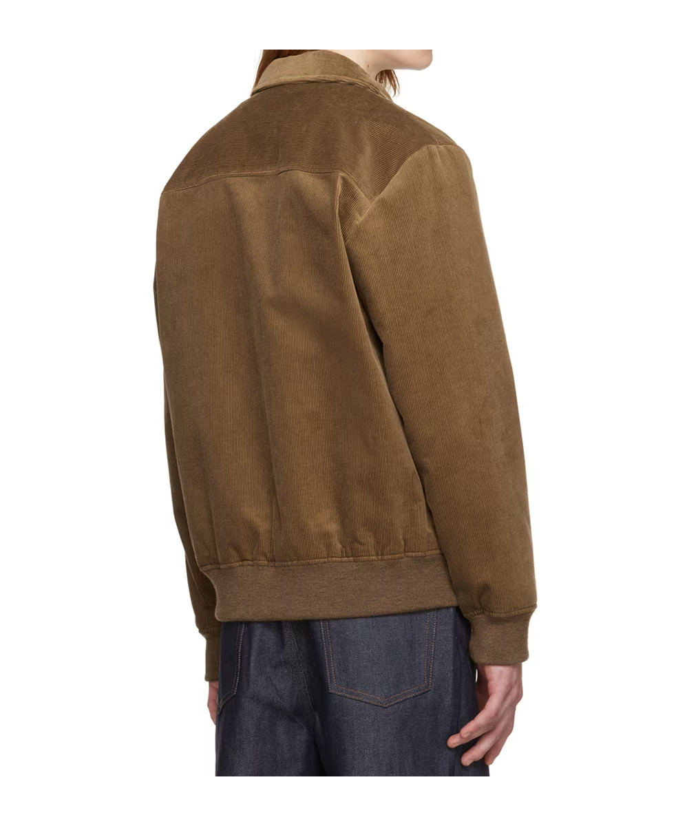 Apc Logo Embroidered Casual Jacket In Green