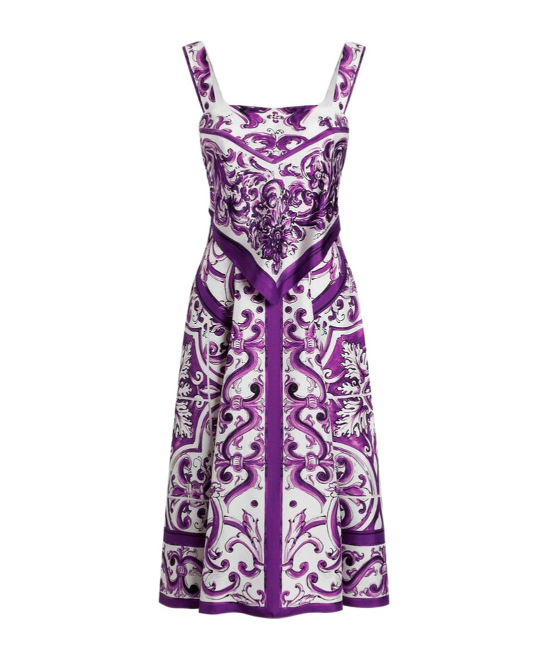 Dolce & Gabbana Majolica-print Midi Dress In Multi