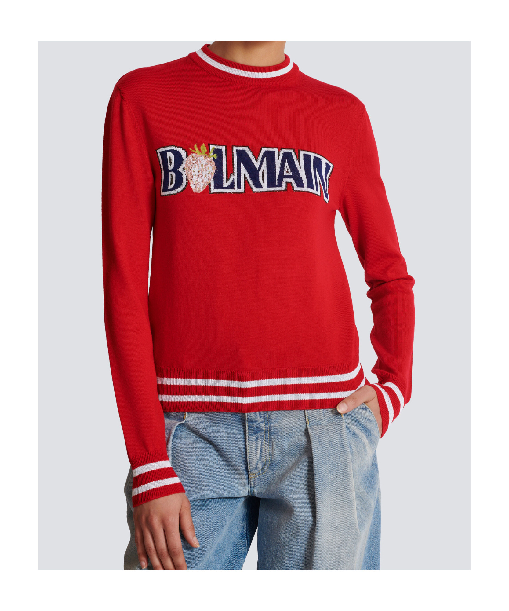 BALMAIN WOOL BALMAIN STRAWBERRY JUMPER