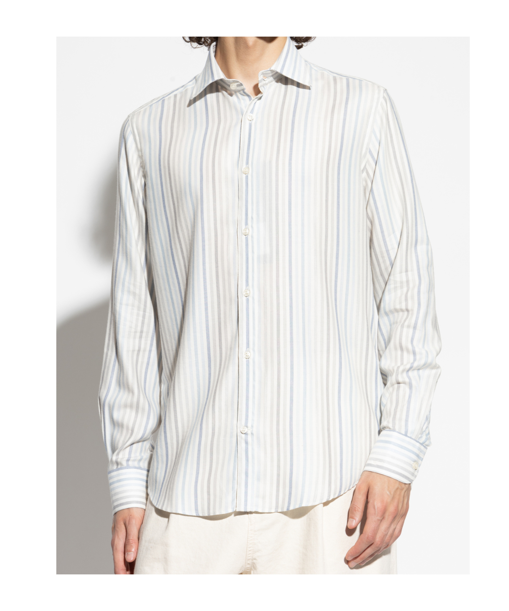 Paul & Shark Striped Long-sleeve Shirt In White