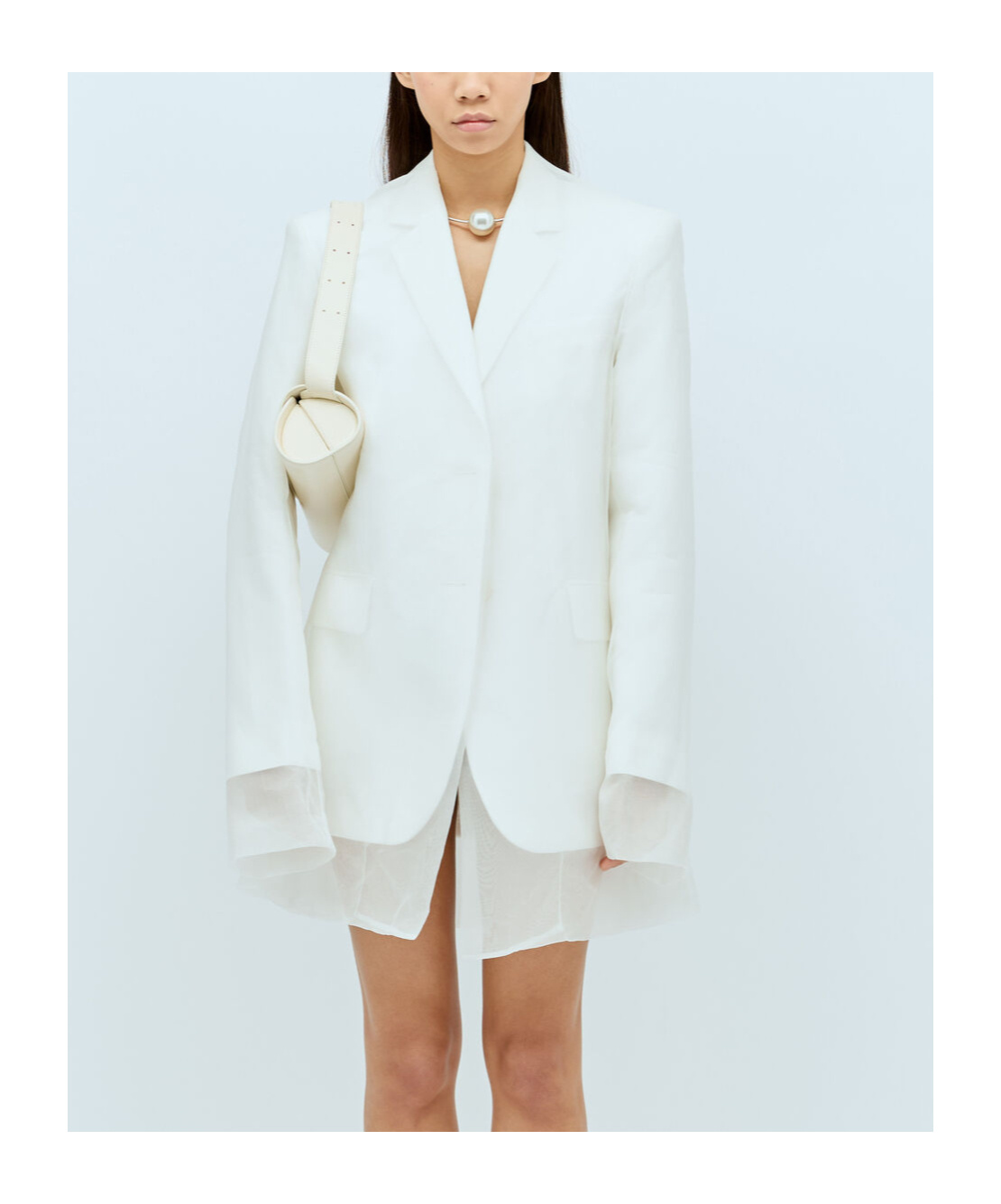 Sportmax Double-layer Suit Jacket In White