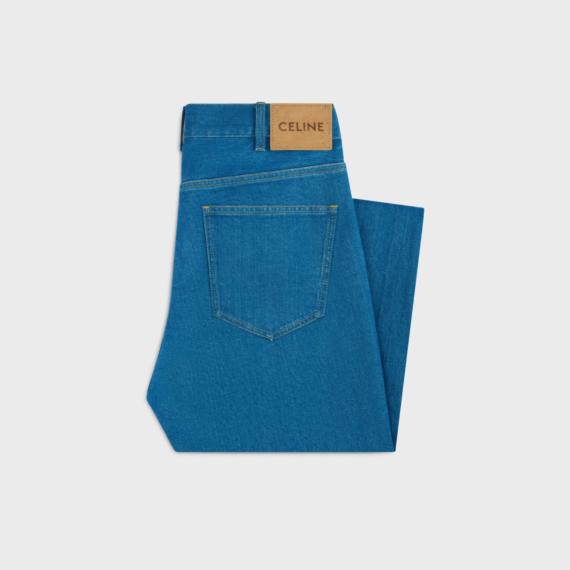 Celine Flared Jeans In Cotton Denim In Blue