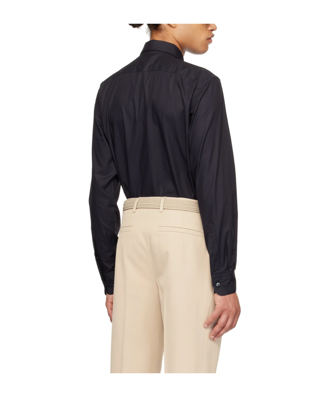 Zegna Button Long-sleeved Shirt In Black
