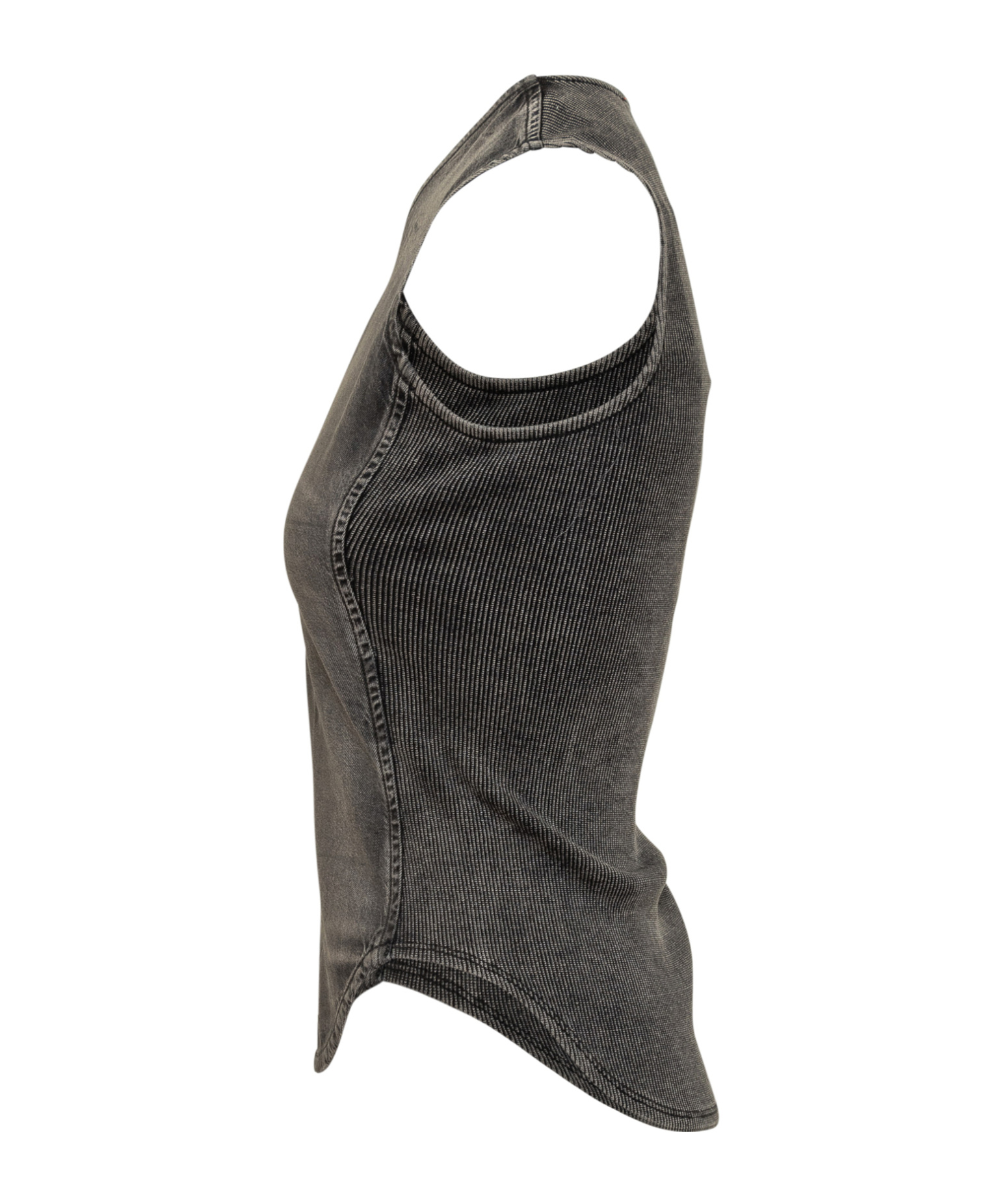 Diesel Black Denim Top Vintage Effect In Black