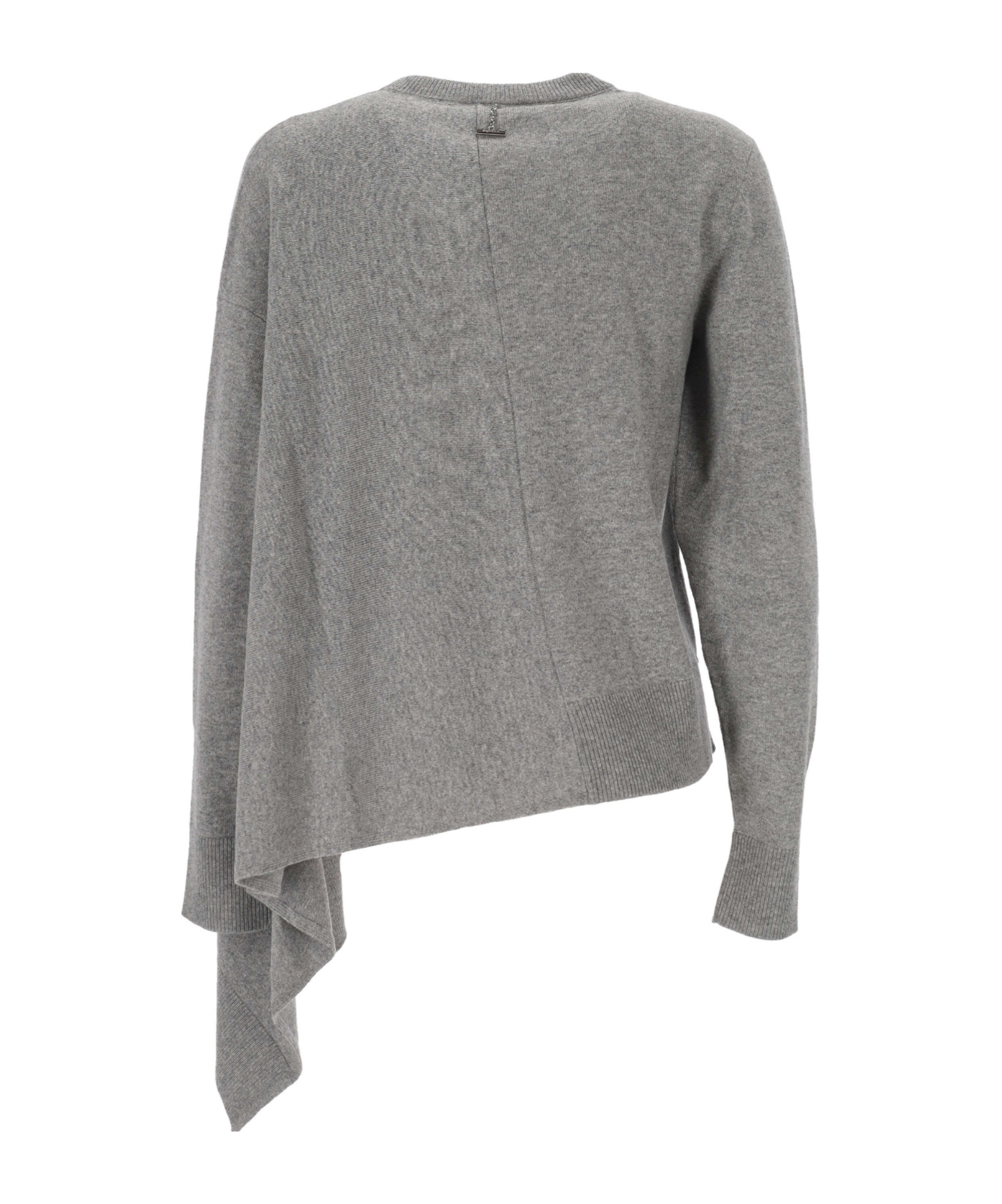Alexander Mcqueen Asymmetrical Crew Neck Sweater In Gray