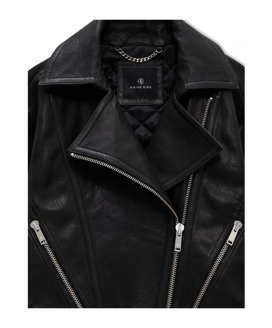 Anine Bing Julie Leather Jacket In Black