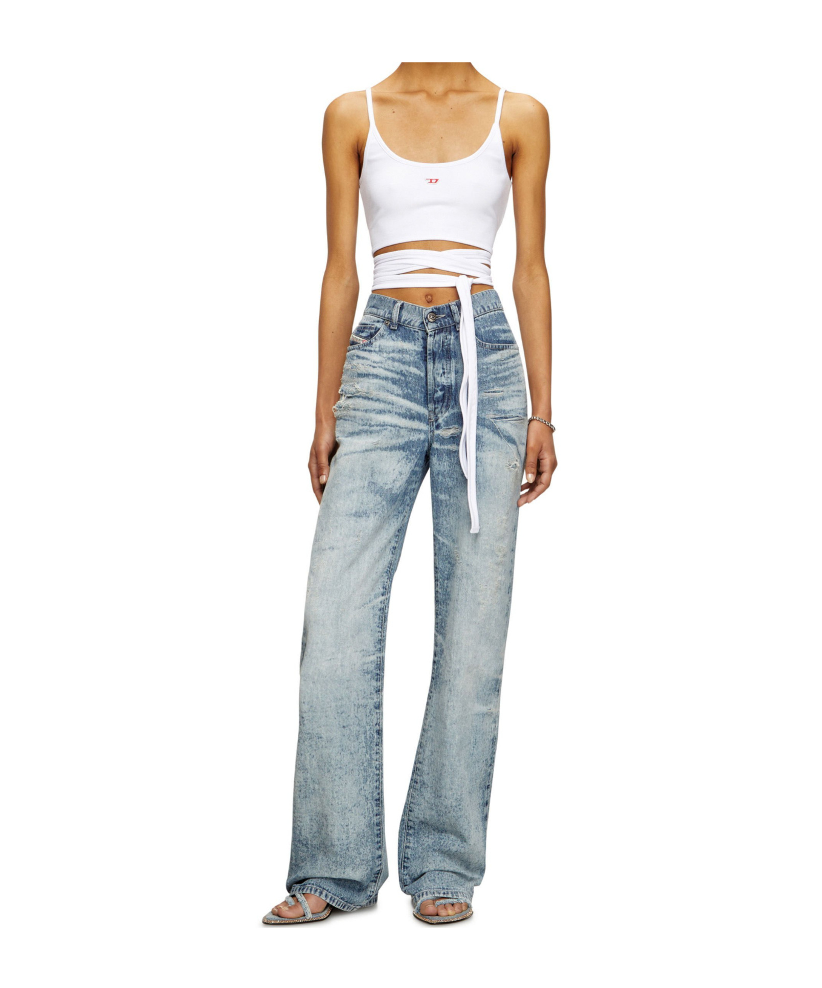 Diesel 1971 D-sent Jeans With Distressed Effect In Blue