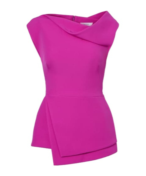 Safiyaa London Farrah Draped Crepe Top In Pink
