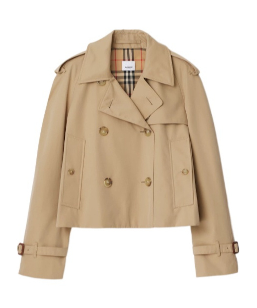 Burberry Double-breasted Cotton Lightweight Jacket In Nude