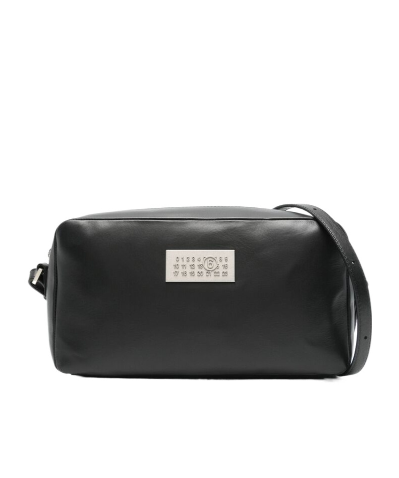 Mm6 Maison Margiela Black Numeric Long Crossbody Bag In Black