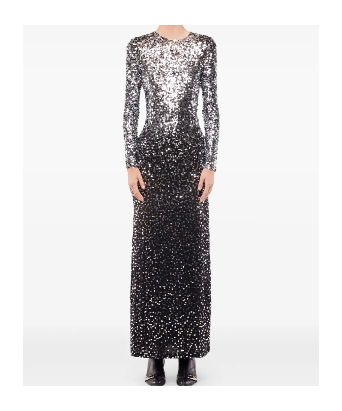 Rabanne Womens Black Sequin Second-skin Jersey Maxi Dress In Blue
