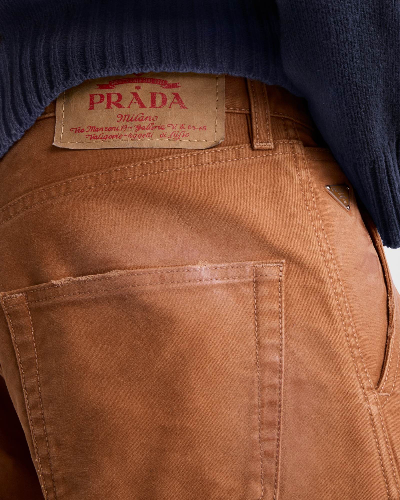 Prada Moleskin Pants In Brown