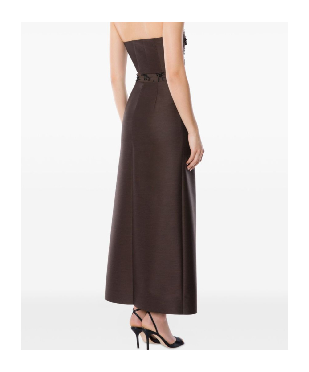 Alberta Ferretti Embroidered Wool Silk Wide Leg Trousers In Animal Print