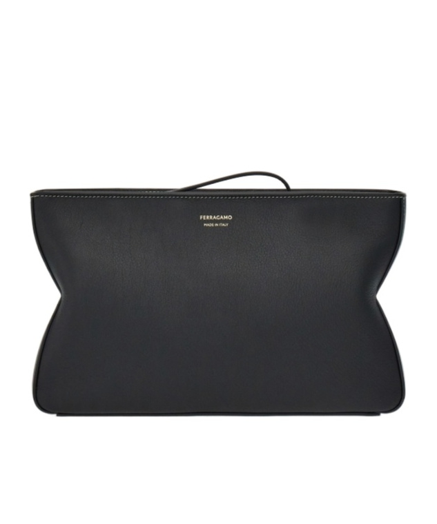 FERRAGAMO SALVATORE FERRAGAMO LOGO PRINTED SOFT POUCH 