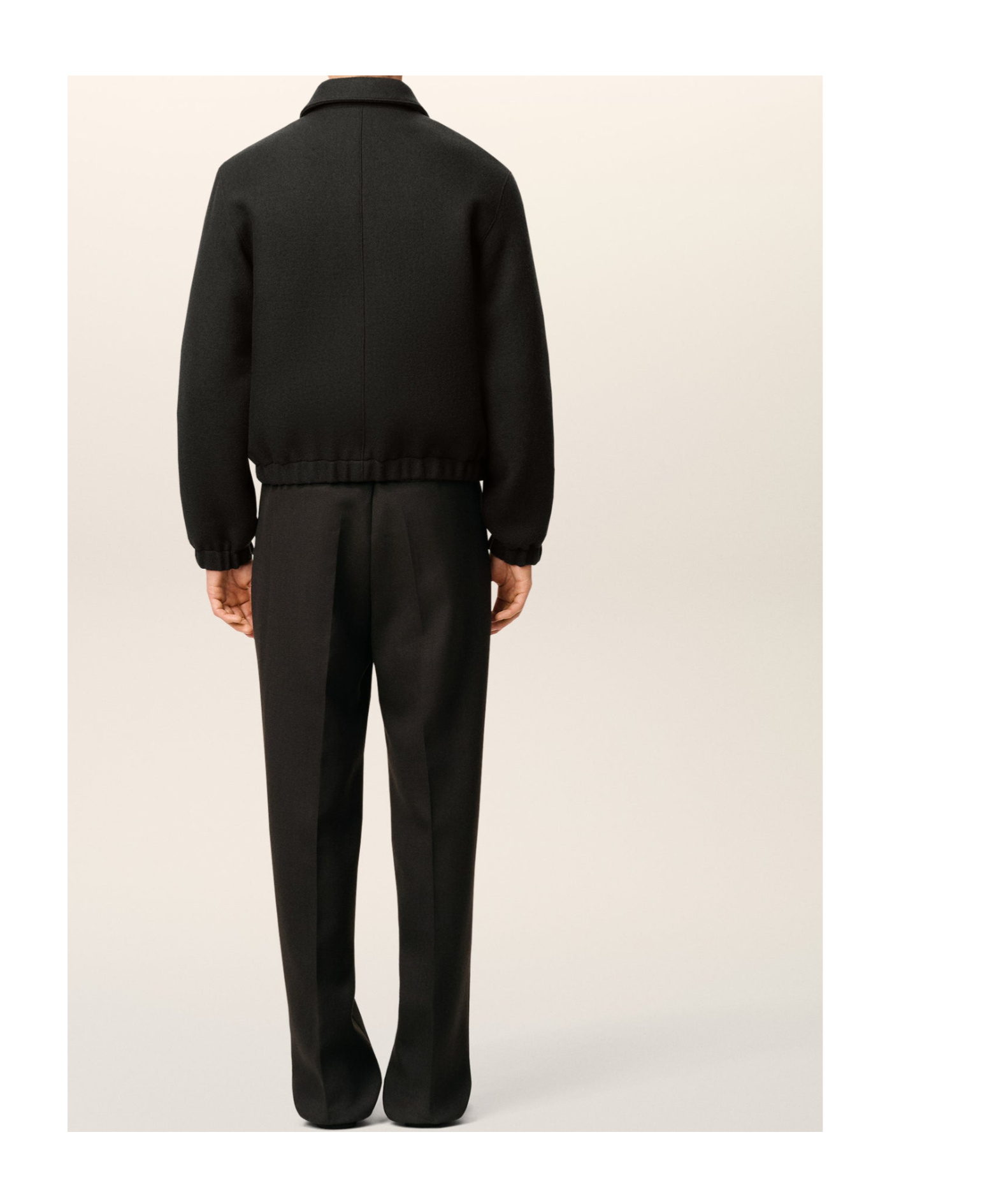 Ami Alexandre Mattiussi Corduroy Texture Jacket With Elasticated Cuffs And Hem In Black