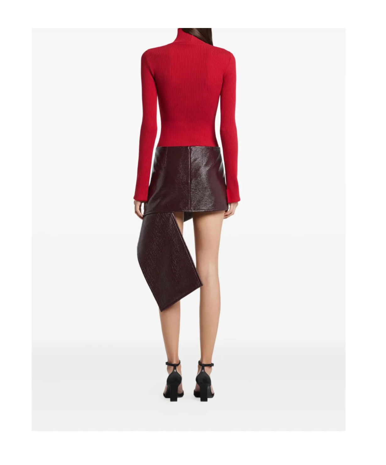 Courrèges Courreges Women Stand-up Collar Bodysuit In Red