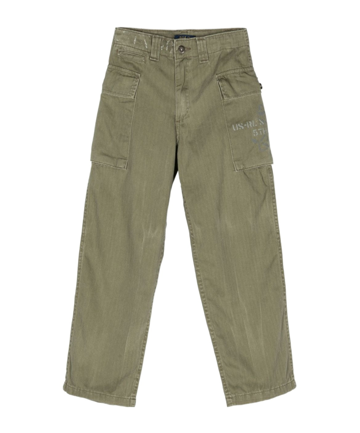 Polo Ralph Lauren Logo-print Cotton Cargo Trousers In Gray