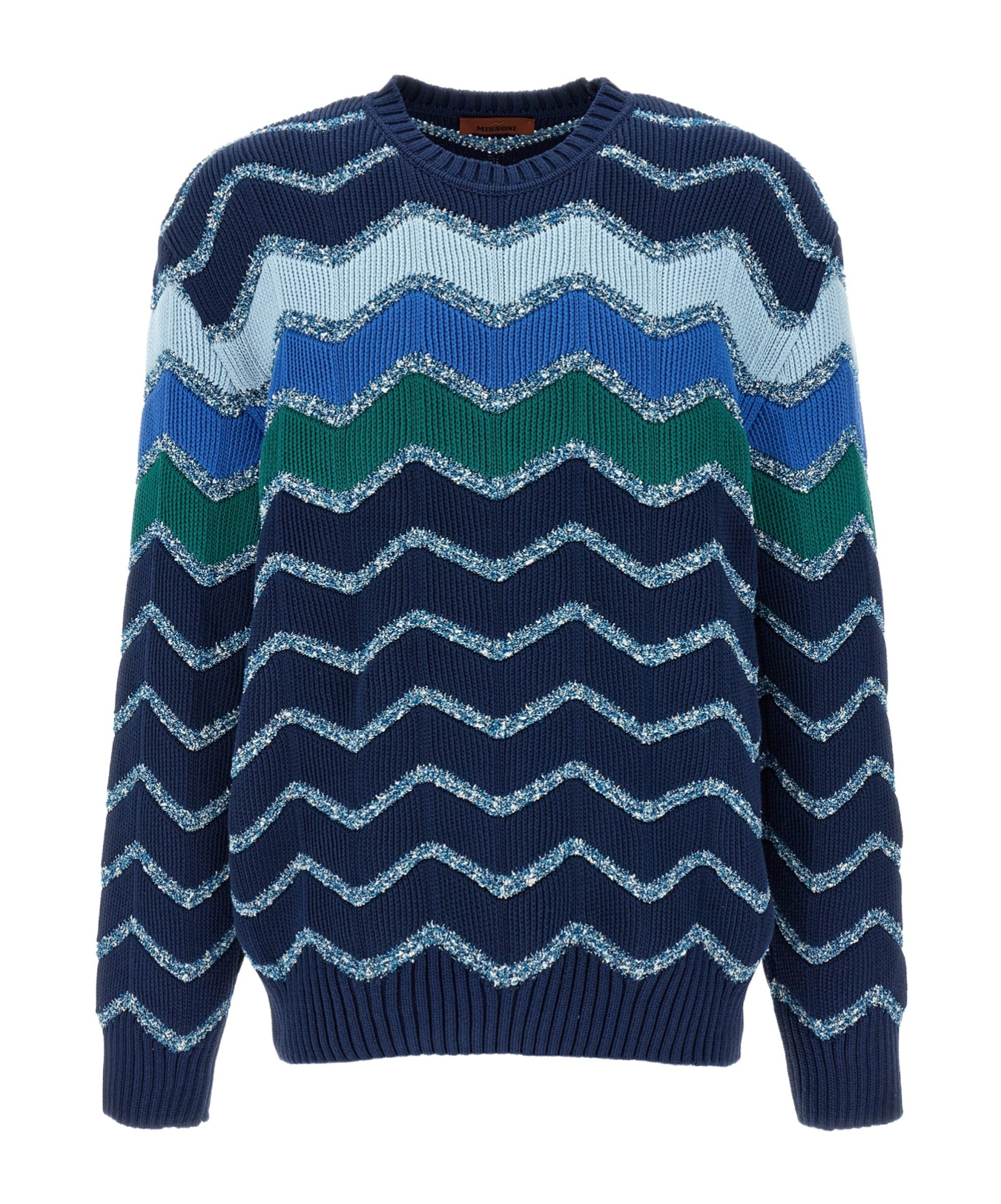 Missoni Pullover Mit Rundhalsausschnitt Und Makro-zickzack- Und Melange-details In Multi