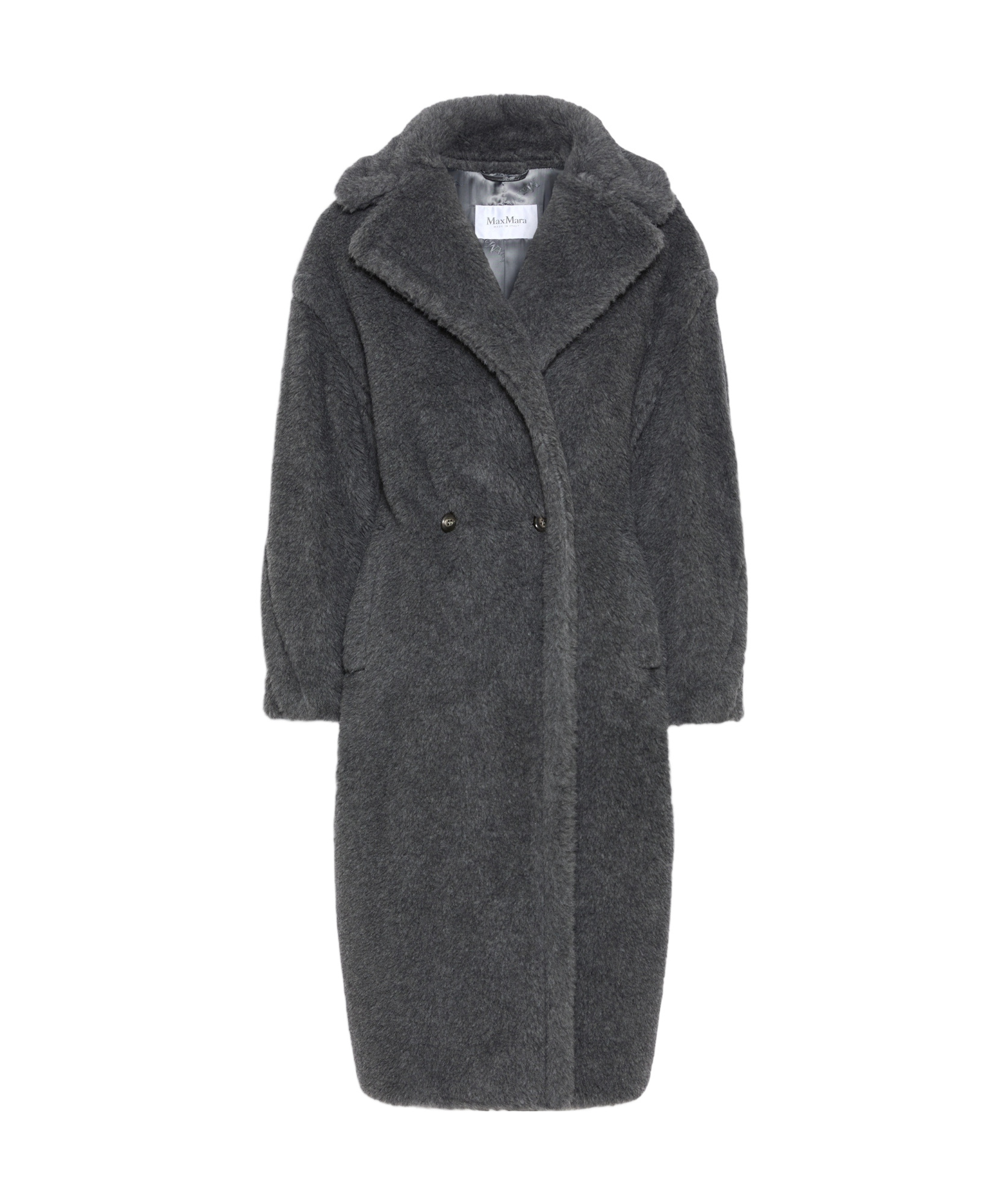 Max Mara Teddy Bear Icon Coat In Wool And Alpaca In Dark Gray