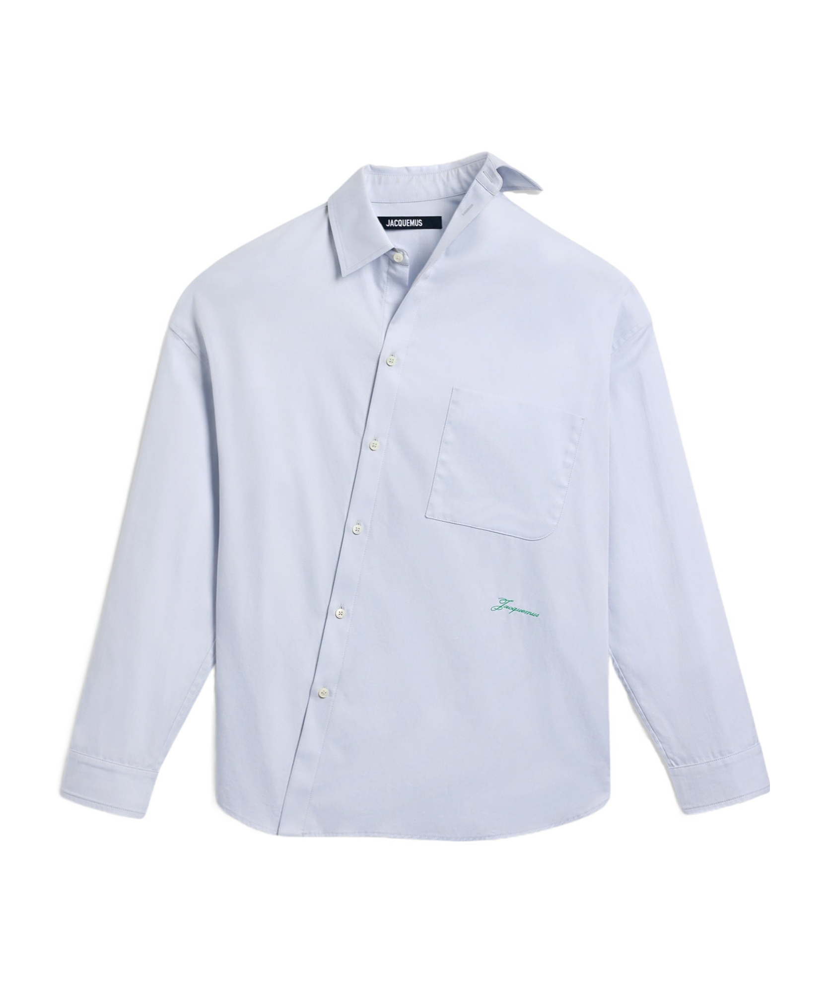 Jacquemus La Chemise Cuadro Cotton Asymmetric In White