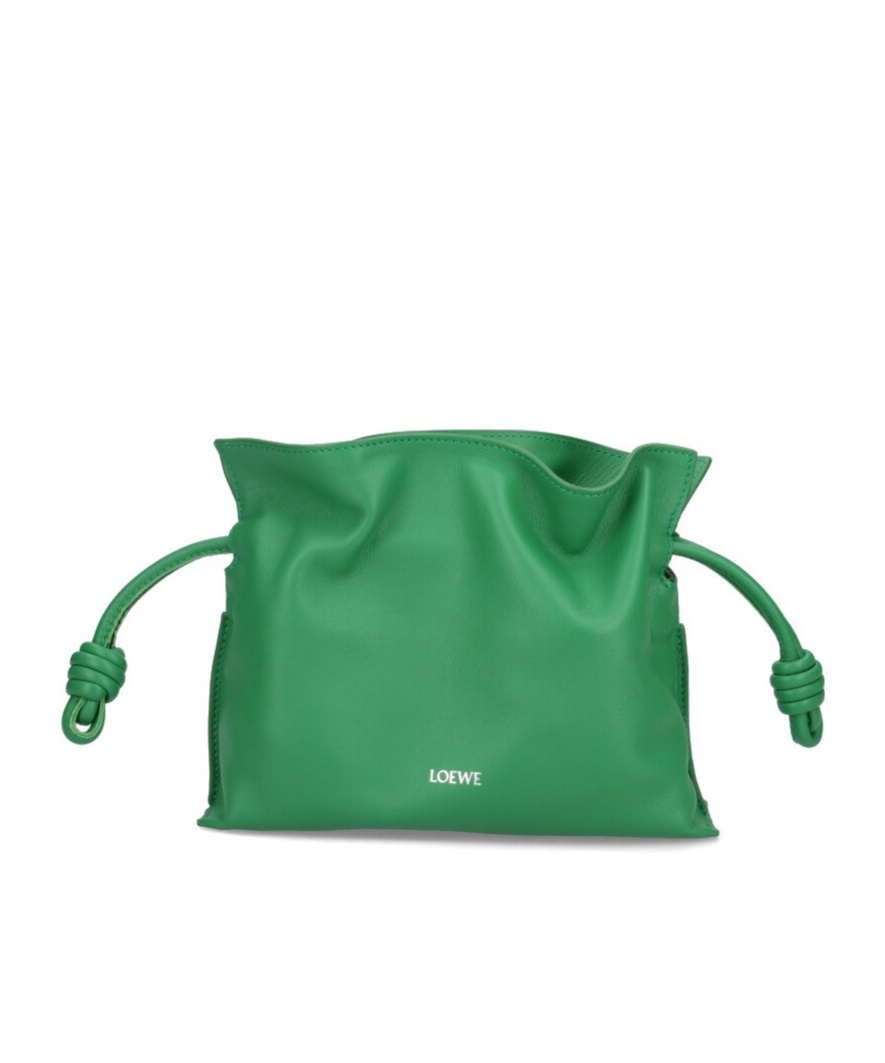 Loewe Mini Puzzle Leather Shoulder Bag In Green