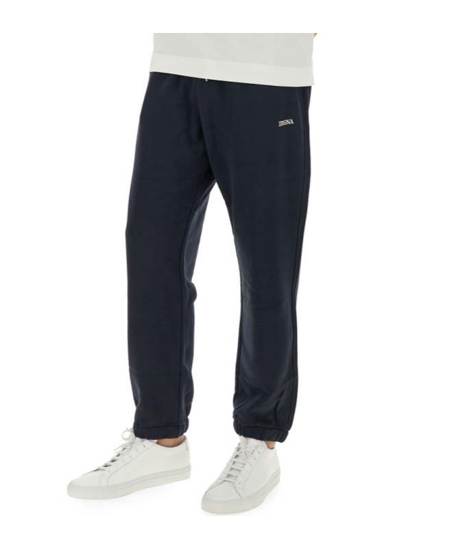 Zegna Jogging Pants With Subtle Logo Detail In Black
