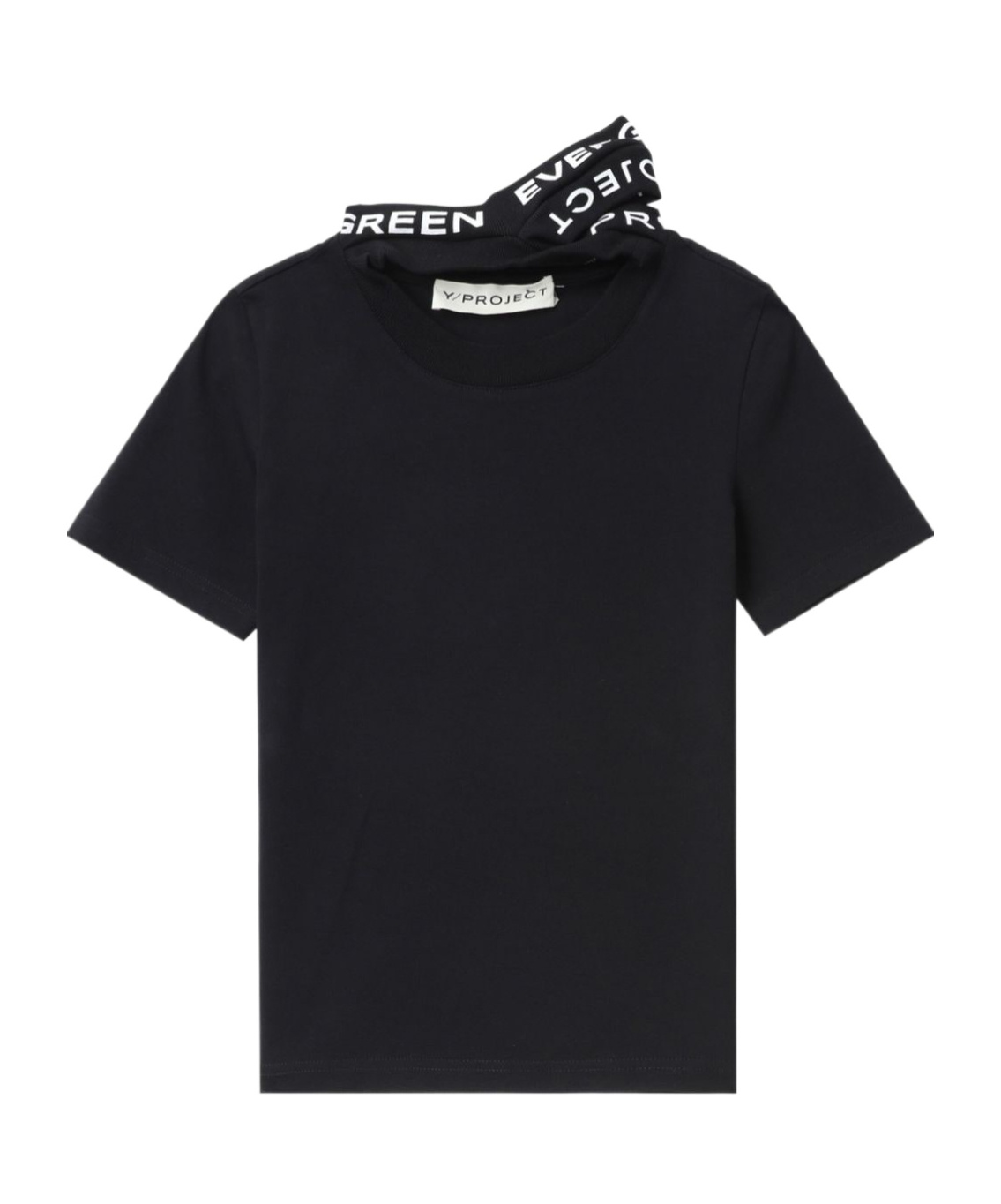 Y/project Logo-print Triple-collar T-shirt In Black