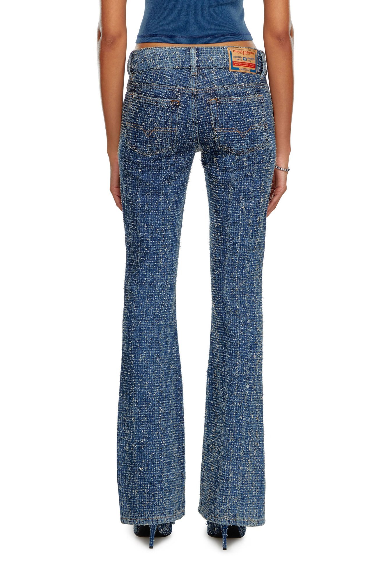 Diesel D-ebush Low-rise Flared Jeans In Blue