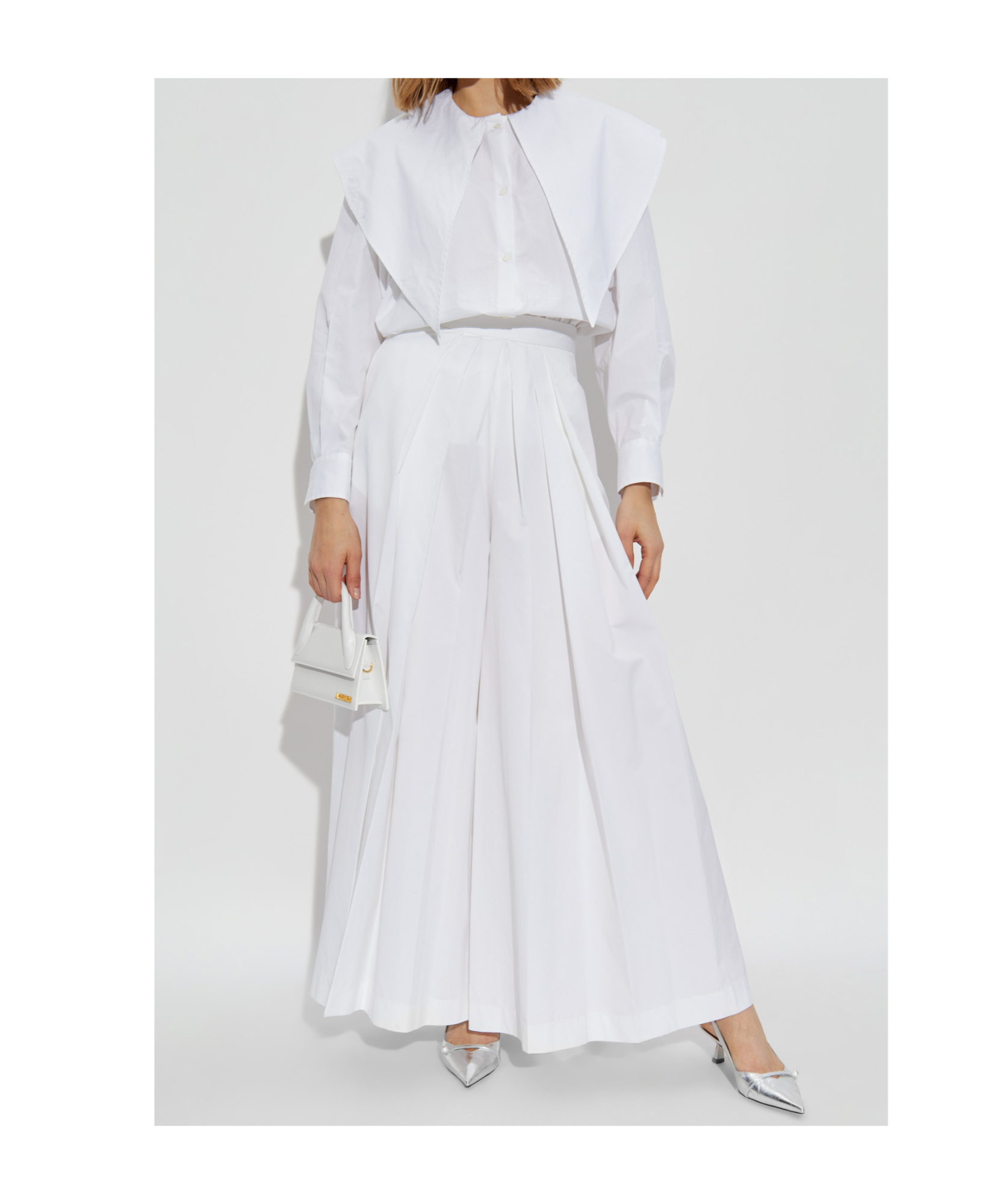 Fabiana Filippi Decorative Collar Long Sleeved Shirt In White