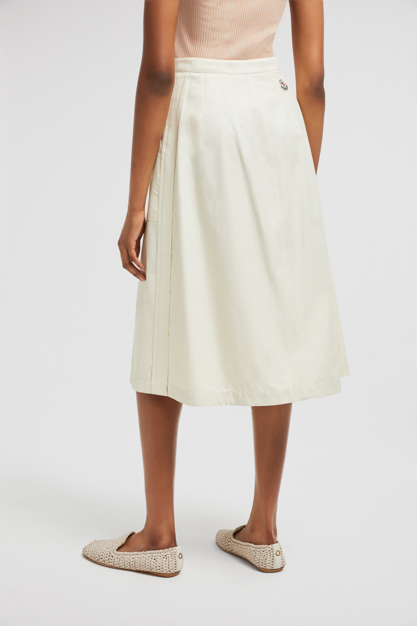 Moncler Curved Hem Skirt In White
