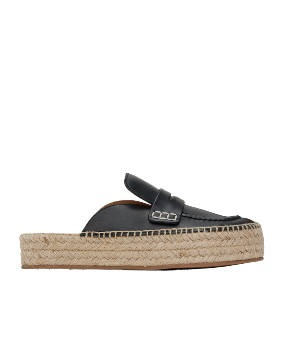 Jw Anderson Leather Espadrille Loafer Mules In Nude