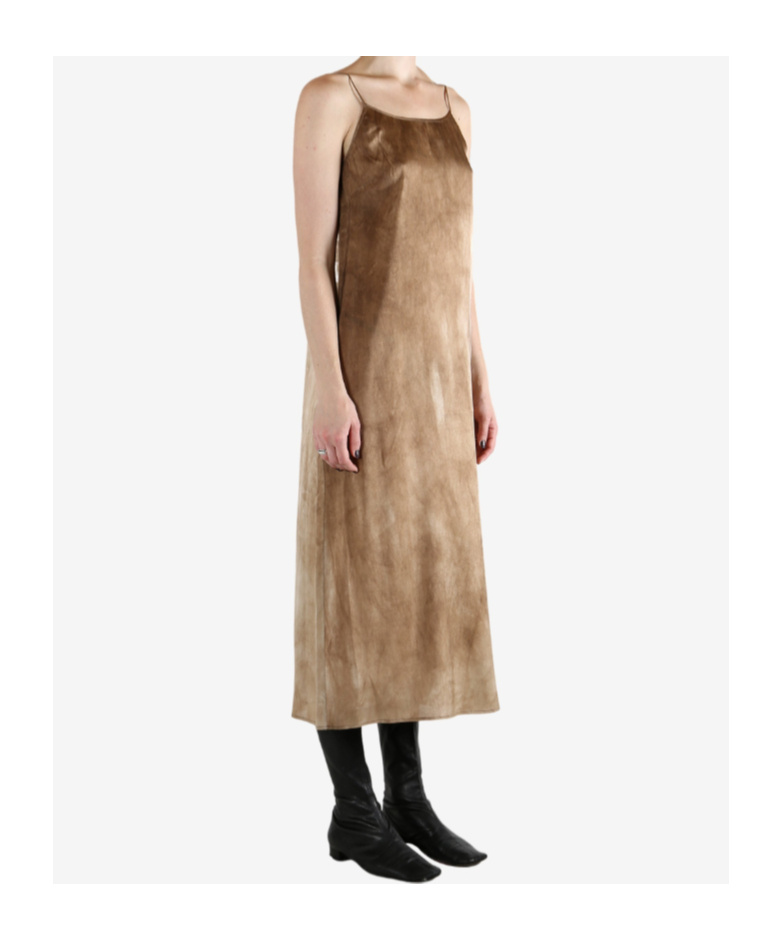 Uma Wang Spaghetti Strap Dress In Brown