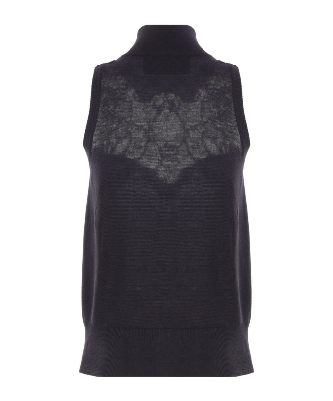 Ermanno Scervino Lace-insert Turtleneck Top In Black