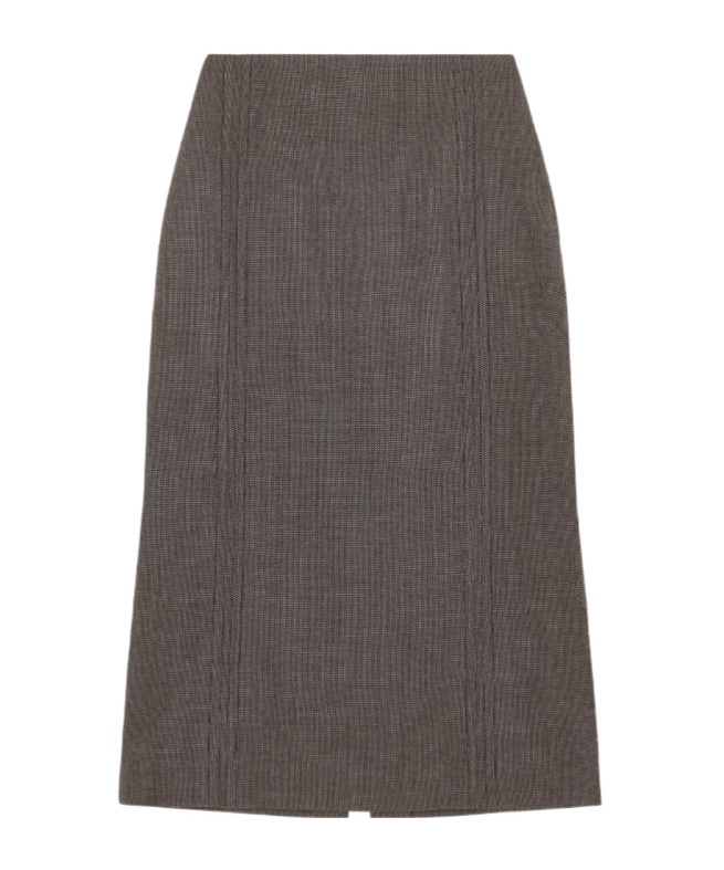 Mm6 Maison Margiela Rear-slit Midi Skirt In Gray