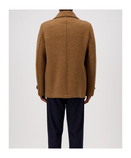 Harris Wharf London Double-breasted Short Jacket In Brown