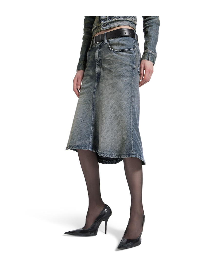 Balenciaga Women's Godet Midi Skirt In Blue In Blue