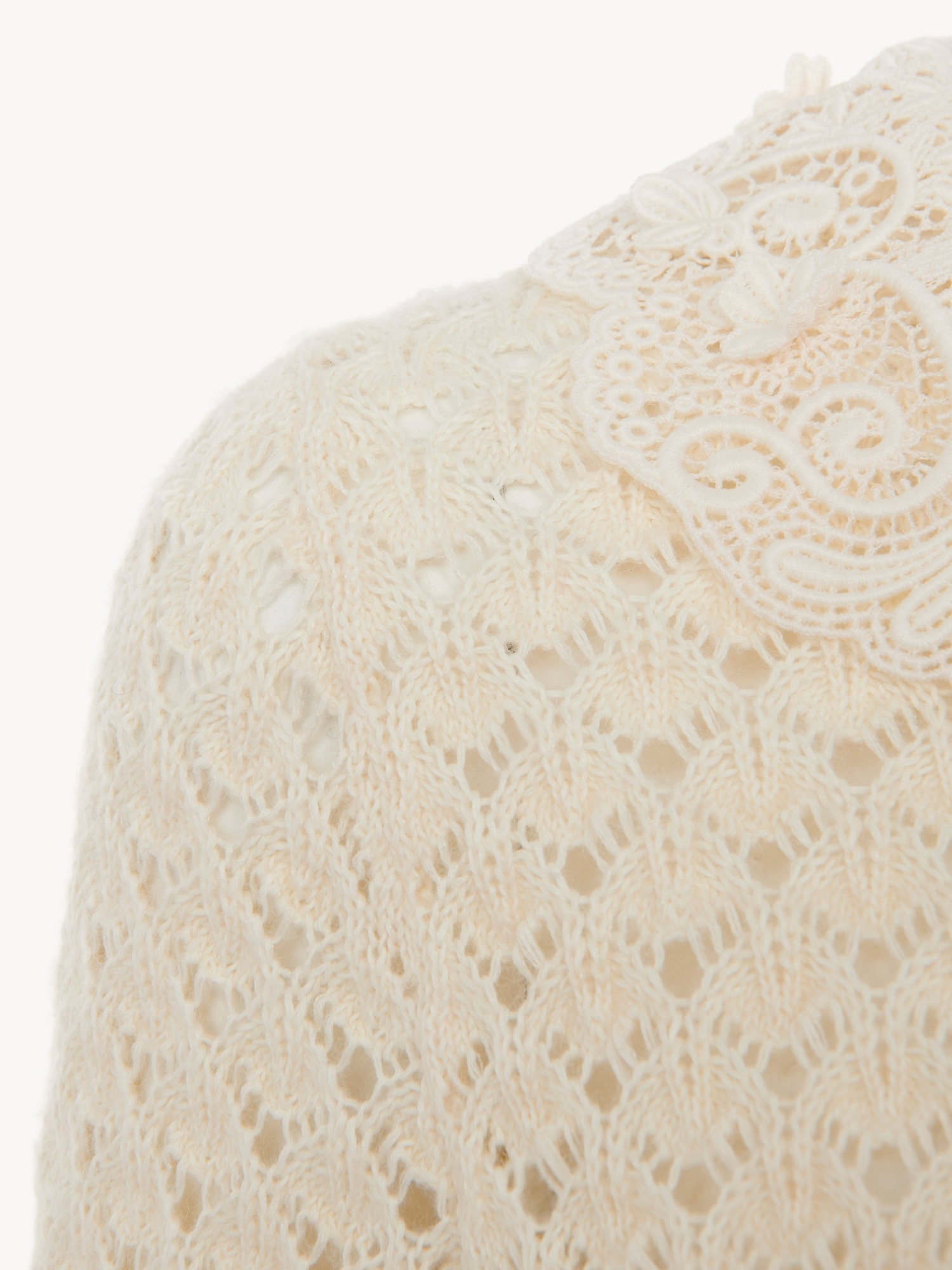 Chloé Pointelle Knit Sweaters And Cardigans White In Yellow