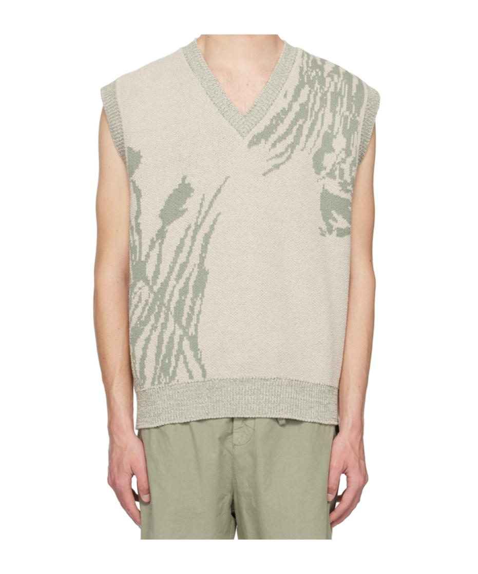 Norse Projects Melvin Intarsia Knitted Cotton-blend Vest In White