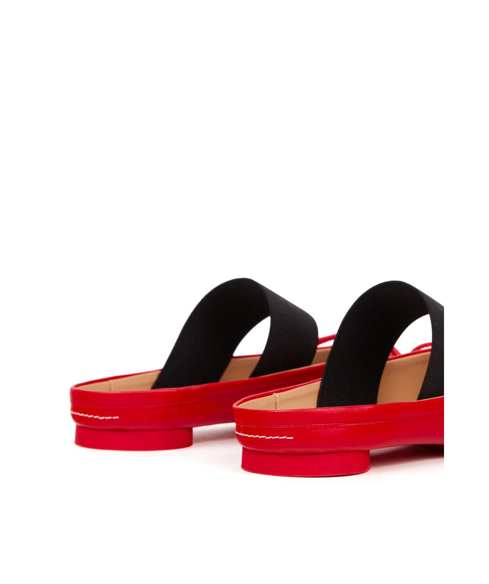 Mm6 Maison Margiela Anatomic Numbers-strap Ballerina Shoes In Red