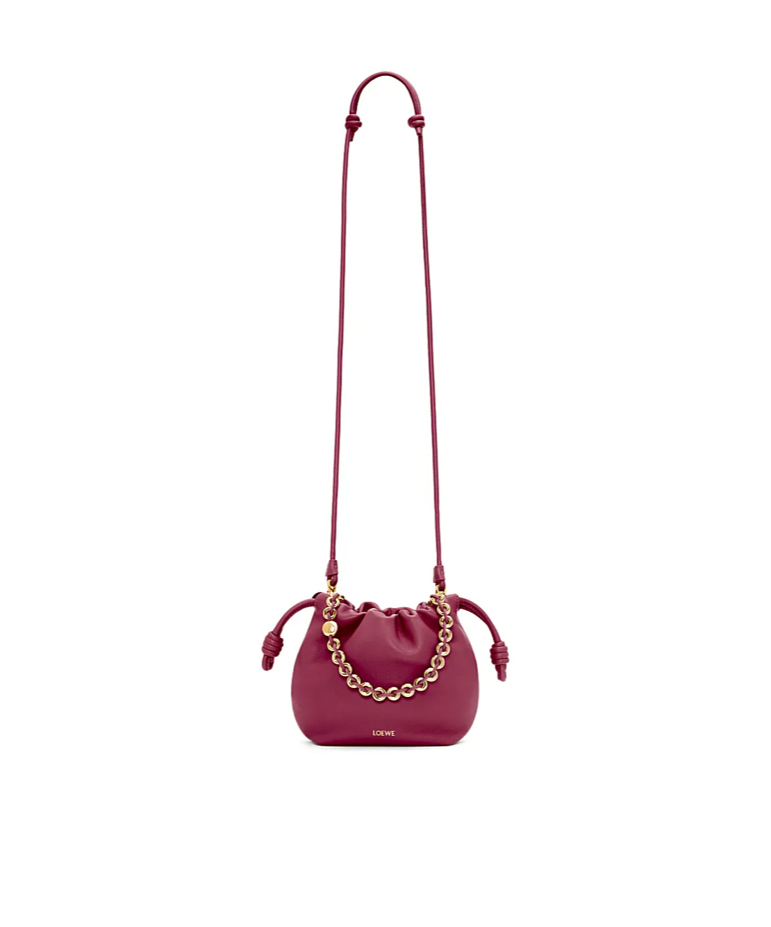 Loewe Mini Puzzle Leather Shoulder Bag In Red